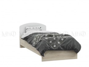 МАРТИНА Кровать 800 с настилом ЛДСП (Белый глянец/дуб сонома) в Дегтярске - degtyarsk.ok-mebel.com | фото 2