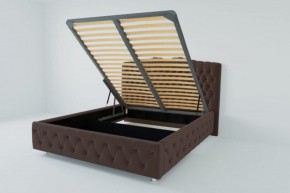 Кровать Нягань с ПМ 1200 (экокожа коричневая) в Дегтярске - degtyarsk.ok-mebel.com | фото