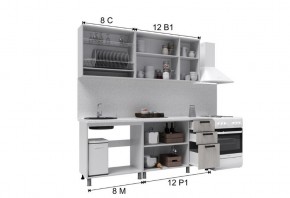 Кухня Осло 2м Сакура/Вулкан Готовое решение 26мм в Дегтярске - degtyarsk.ok-mebel.com | фото 1