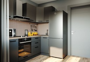 Кухня угловая Антрацит 2200х1000 (Стол. 38мм) в Дегтярске - degtyarsk.ok-mebel.com | фото