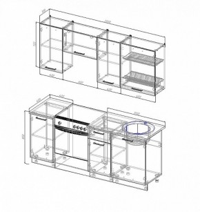 Кухонный гарнитур Антрацит 2000 (Стол. 26мм) в Дегтярске - degtyarsk.ok-mebel.com | фото 2