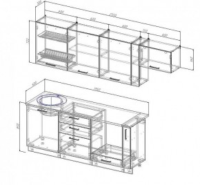 Кухонный гарнитур Антрацит 2550 (Стол. 38мм) в Дегтярске - degtyarsk.ok-mebel.com | фото 3