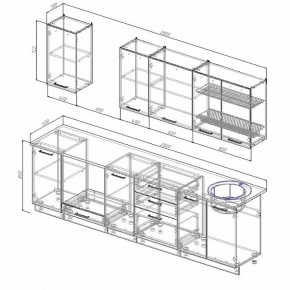 Кухонный гарнитур Антрацит 2800 (Стол. 26мм) в Дегтярске - degtyarsk.ok-mebel.com | фото 2