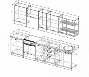 Кухонный гарнитур Антрацит 3000 (Стол. 26мм) в Дегтярске - degtyarsk.ok-mebel.com | фото 2