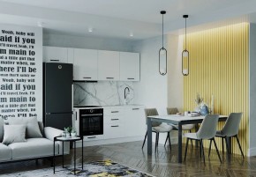 Кухонный гарнитур Белый Глянец 2550 (Стол. 26мм) в Дегтярске - degtyarsk.ok-mebel.com | фото
