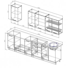 Кухонный гарнитур Графика 2800 (Стол. 26мм) в Дегтярске - degtyarsk.ok-mebel.com | фото 2