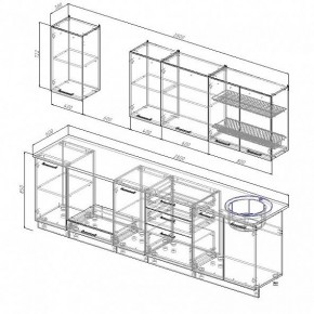 Кухонный гарнитур Жемчуг 2800 (Стол. 38мм) в Дегтярске - degtyarsk.ok-mebel.com | фото 2