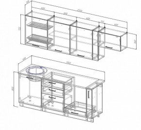 Кухонный гарнитур Лофт 2550 (Стол. 26мм) в Дегтярске - degtyarsk.ok-mebel.com | фото 2