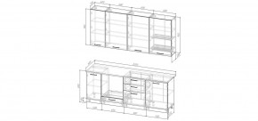Кухонный гарнитур Меренга 2200 h950 (Стол. 38мм) в Дегтярске - degtyarsk.ok-mebel.com | фото 2