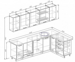 Кухонный гарнитур угловой Графика 2600х1600 (Стол. 38мм) в Дегтярске - degtyarsk.ok-mebel.com | фото 2