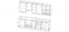 Кухонный гарнитур Умбра 3000 h950 (Стол. 38мм) в Дегтярске - degtyarsk.ok-mebel.com | фото 2