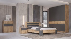 ЛЕНОРА Спальный гарнитур (модульный) графит в Дегтярске - degtyarsk.ok-mebel.com | фото