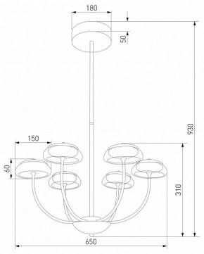 Люстра на штанге Eurosvet Fungo 50388 LED черный в Дегтярске - degtyarsk.ok-mebel.com | фото 4