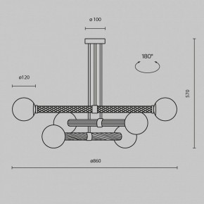 Люстра на штанге Maytoni Teatro MOD287PL-06BS в Дегтярске - degtyarsk.ok-mebel.com | фото 3