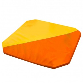 Мат гимнастический 1,3x1,3x0,05м складной скошенные углы цв.оранжевый-желтый в Дегтярске - degtyarsk.ok-mebel.com | фото 1