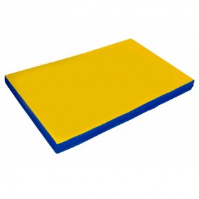 Мат гимнастический, прямоугольный. Длина 2 м, ширина 1 м, толщина 5 см синий-желтый   в Дегтярске - degtyarsk.ok-mebel.com | фото