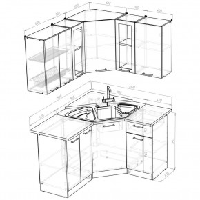 ОЛЬГА Кухонный гарнитур Оптима 2 (1500*1300 мм) в Дегтярске - degtyarsk.ok-mebel.com | фото 2