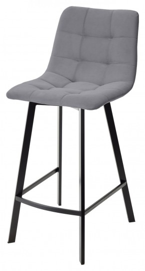Полубарный стул CHILLI-QB SQUARE серый #27, велюр / черный каркас (H=66cm) М-City в Дегтярске - degtyarsk.ok-mebel.com | фото