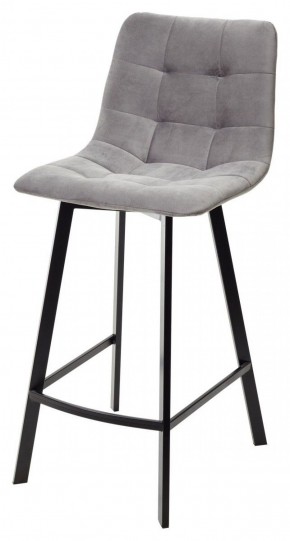 Полубарный стул CHILLI-QB SQUARE светло-серый #26, велюр / черный каркас (H=66cm) М-City в Дегтярске - degtyarsk.ok-mebel.com | фото 1