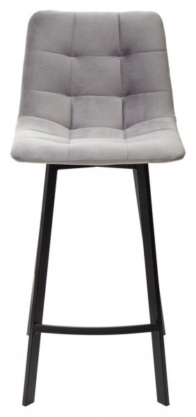 Полубарный стул CHILLI-QB SQUARE светло-серый #26, велюр / черный каркас (H=66cm) М-City в Дегтярске - degtyarsk.ok-mebel.com | фото 3