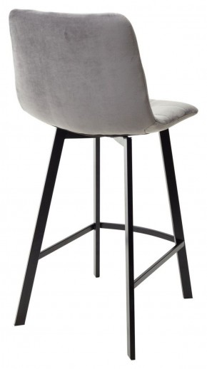 Полубарный стул CHILLI-QB SQUARE светло-серый #26, велюр / черный каркас (H=66cm) М-City в Дегтярске - degtyarsk.ok-mebel.com | фото 4