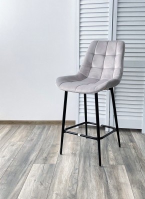 Полубарный стул ХОФМАН, цвет H-09 Светло-серый, велюр / черный каркас H=63cm М-City в Дегтярске - degtyarsk.ok-mebel.com | фото 2