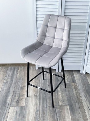 Полубарный стул ХОФМАН, цвет H-09 Светло-серый, велюр / черный каркас H=63cm М-City в Дегтярске - degtyarsk.ok-mebel.com | фото 4