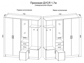 Прихожая Дуся 1.7 УНИ (Дуб Бунратти/Белый Бриллиант) в Дегтярске - degtyarsk.ok-mebel.com | фото 2