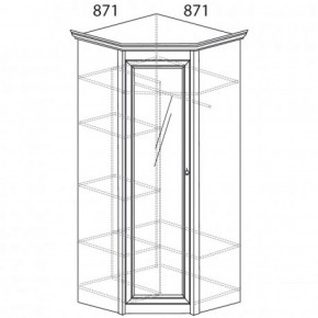 Шкаф угловой №641 "Флоренция" Фасад глухой (угол 871*871) Дуб оксфорд в Дегтярске - degtyarsk.ok-mebel.com | фото 2