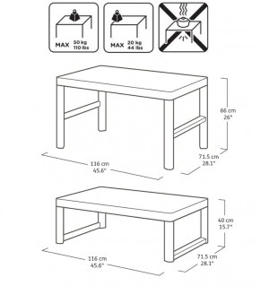 Раскладной стол Лион с регулируемой высотой столешницы (Lyon rattan table) графит (h400/650) в Дегтярске - degtyarsk.ok-mebel.com | фото 3