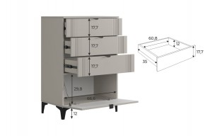 РИЧ Гостиная (модульная) кашемир в Дегтярске - degtyarsk.ok-mebel.com | фото 6