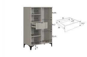РИЧ Комод 2 со стеклом в Дегтярске - degtyarsk.ok-mebel.com | фото 3