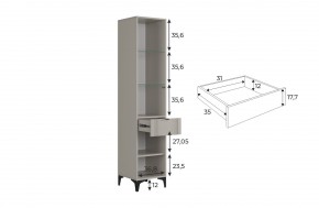 РИЧ Шкаф однодверный со стеклом в Дегтярске - degtyarsk.ok-mebel.com | фото 3