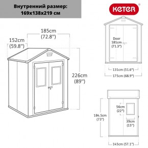 Сарай Манор 6*5 TWF (два окна на фасаде) MANOR 6x5 DD (two windows at the front) в Дегтярске - degtyarsk.ok-mebel.com | фото 2