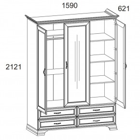 Шкаф 3D4S Z, TIFFANY, цвет вудлайн кремовый в Дегтярске - degtyarsk.ok-mebel.com | фото