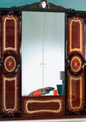 Шкаф 4-х дверный с зеркалами (01.144) Роза (могано) в Дегтярске - degtyarsk.ok-mebel.com | фото