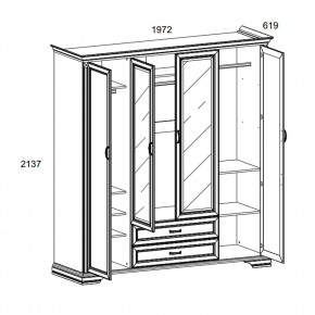 Шкаф 4D2S Z , MONAKO, цвет Сосна винтаж в Дегтярске - degtyarsk.ok-mebel.com | фото