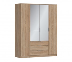 Шкаф 4х дверный с зеркалами Николь СБ-2595/1 (Дуб Сонома) в Дегтярске - degtyarsk.ok-mebel.com | фото