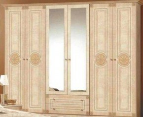 Шкаф 6-и дверный с зеркалами (02.146) Рома (беж) в Дегтярске - degtyarsk.ok-mebel.com | фото