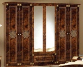 Шкаф 6-и дверный с зеркалами (02.146) Рома (орех) в Дегтярске - degtyarsk.ok-mebel.com | фото