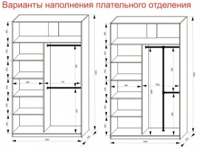 Шкаф-купе 1400 серии SOFT D6+D6+B2+PL3 (2 ящика+2штанги) профиль «Капучино» в Дегтярске - degtyarsk.ok-mebel.com | фото 8