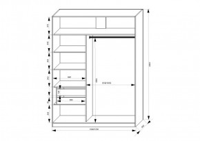 Шкаф-купе 1500 серии NEW CLASSIC K3+K3+B2+PL1 (2 ящика+1 штанга) профиль «Капучино» в Дегтярске - degtyarsk.ok-mebel.com | фото 3