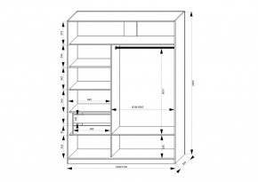 Шкаф-купе 1700 серии NEW CLASSIC K2+K2+B2+PL2(2 ящика+1 штанга+1 полка) профиль «Капучино» в Дегтярске - degtyarsk.ok-mebel.com | фото 3