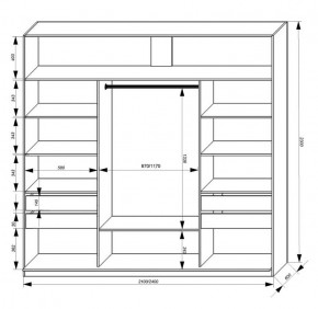 Шкаф-купе 2100 серии SOFT D2+D7+D3+B22+PL2 (по 2 ящика лев/прав+1штанга+1полка) профиль «Графит» в Дегтярске - degtyarsk.ok-mebel.com | фото 3