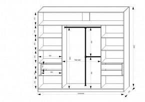 Шкаф-купе 2450 серии NEW CLASSIC K1+K1+K1+B22+PL4 (по 2 ящика лев/прав+F обр.штанга) профиль «Капучино» в Дегтярске - degtyarsk.ok-mebel.com | фото 3