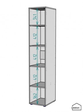 Шкаф Linnea MHR-1-2 2050х400х510 (ДВ-М 11.1.25) в Дегтярске - degtyarsk.ok-mebel.com | фото 3