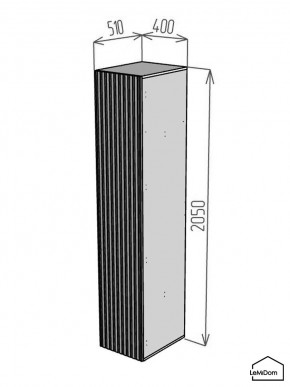 Шкаф Linnea MHR-1 2050х400х510 (Графит-М 11.1.25) в Дегтярске - degtyarsk.ok-mebel.com | фото 2