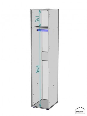 Шкаф Linnea MHR-1 2050х400х510 (Графит-М 11.1.25) в Дегтярске - degtyarsk.ok-mebel.com | фото 3