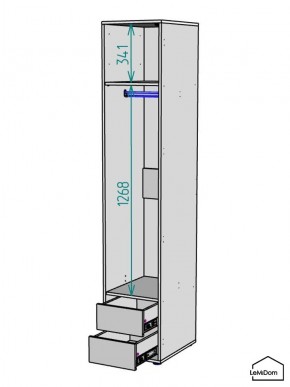 Шкаф Linnea MHR-1-3 2050х400х510 (ДВ-М 11.1.25) в Дегтярске - degtyarsk.ok-mebel.com | фото 3