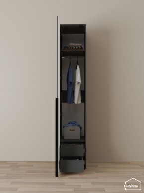 Шкаф Linnea MHR-1-3 2050х400х510 (Графит-М 11.1.25) в Дегтярске - degtyarsk.ok-mebel.com | фото 3